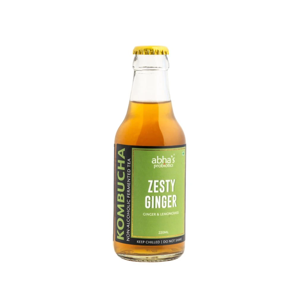 Abhas Organic Ginger Lemongrass Kombucha | 200 ml