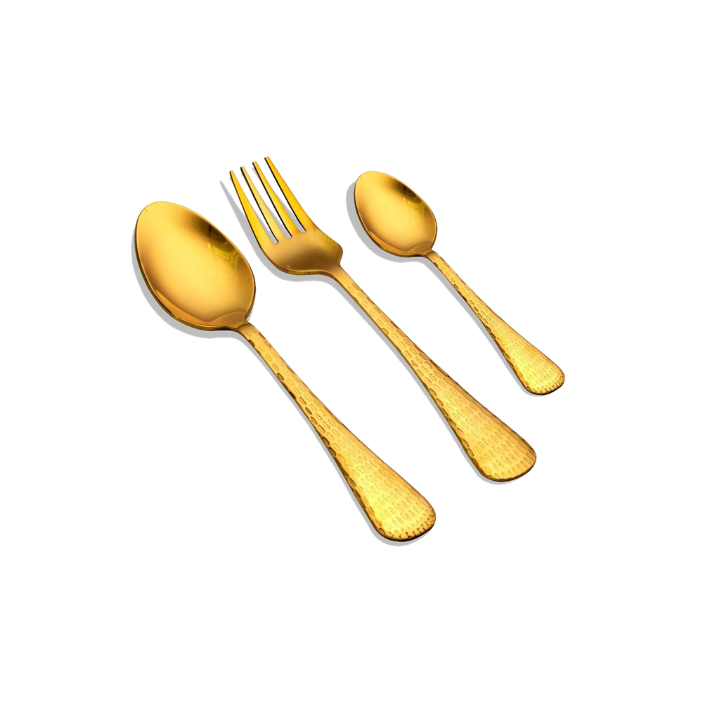 Stainless Steel Golden Cutlery Set | 18 Pieces Luxurious Spoons & Forks