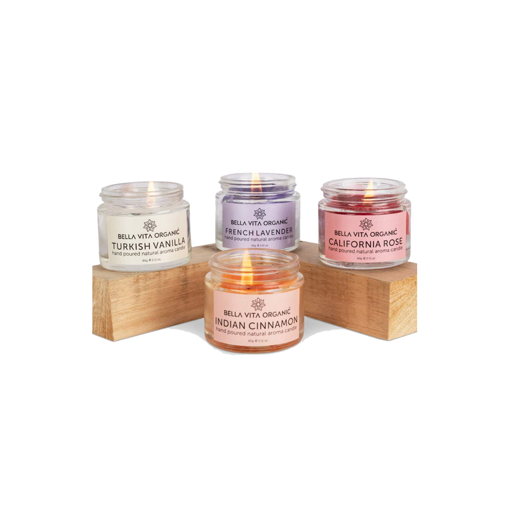 Bella Vita Organic Aroma Candles Soy Wax 4 X 60gms Each | Best Gift