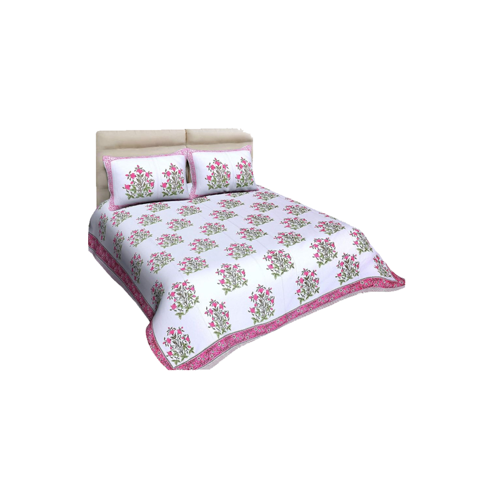 Mom’s Home Super Soft Organic 300 TC Cotton Double Bedsheet with 2 Pillow Covers