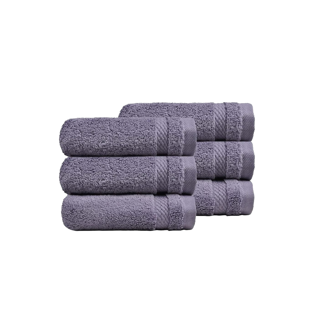 Nectarsoft Face Towels |100% Cotton Towels | 6 Face Towel Set | 625 GSM |Purple Ash