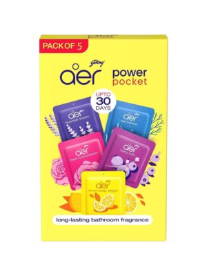 Godrej aer Power Pocket Bathroom Freshener – Assorted Pack of 5 | 50 Gm