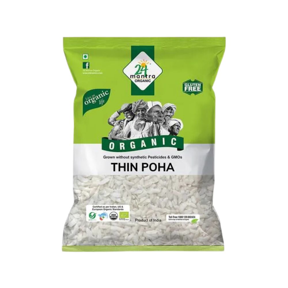 24 Mantra Organic Poha Thin White | 500 GM