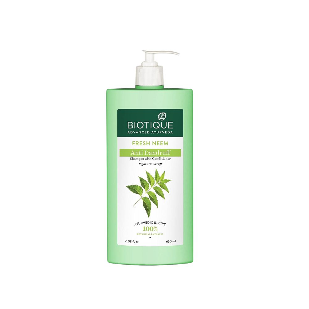 Biotique Fresh Neem Anti Dandruff Shampoo and Conditioner | 650 Ml