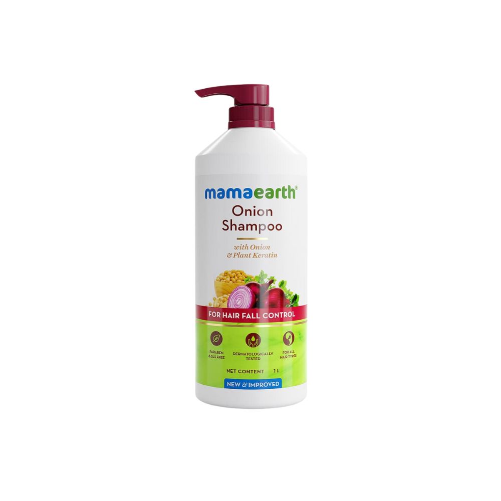 Mamaearth Onion Shampoo for Hair Growth & Hair Fall | 1 l