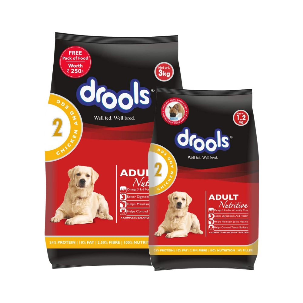 Drools Puppy Dry Dog Food Chicken and Egg | 3 KG with Free 1.2 kg