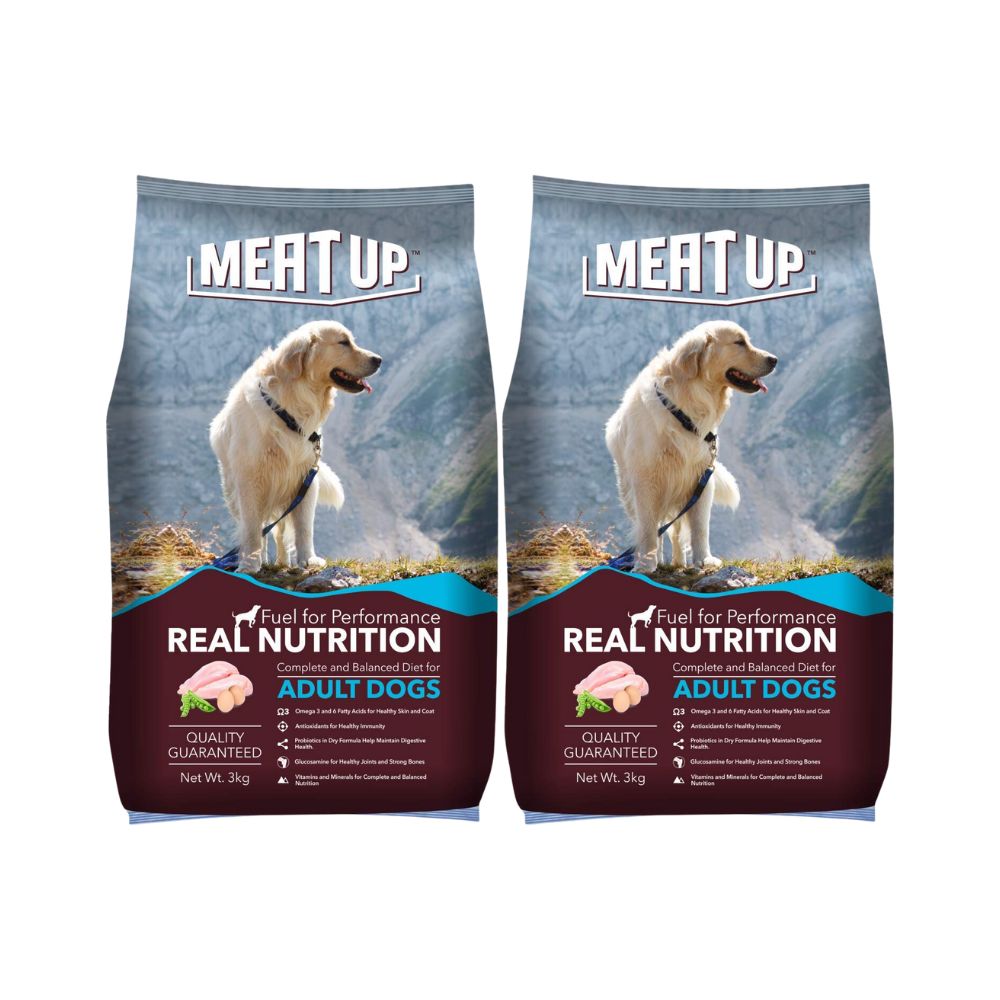 Meat Up Adult Dry Dog Food | 3 KG | (Buy 1 Get 1 Free)