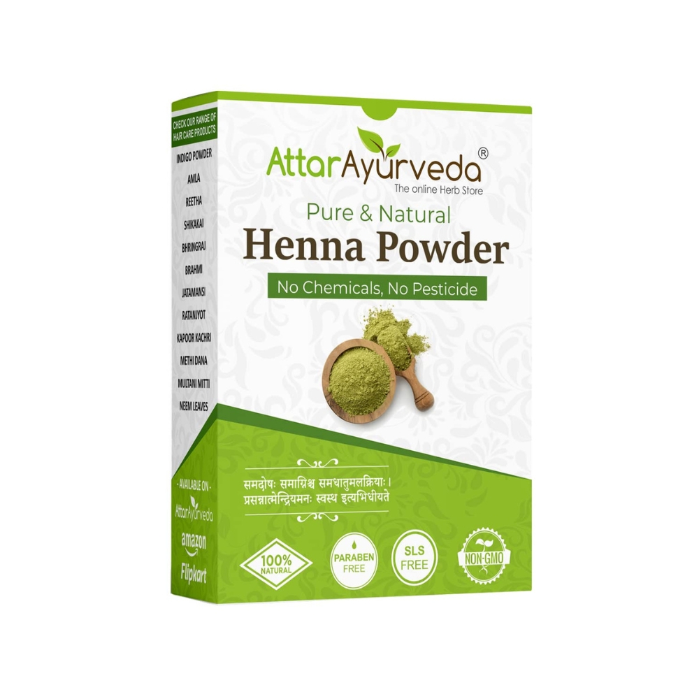 Attar Ayurveda Natural Henna powder for hair Colour and Growth (200 gm)