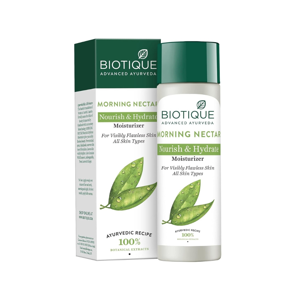 Biotique Morning Nectar Flawless Skin Moisturizer Cream | Prevents Dark Spots, Blackheads And Blemishes | Visibly Flawless Skin | Nourishes And Hydrates Skin| All Skin Types | 120Ml