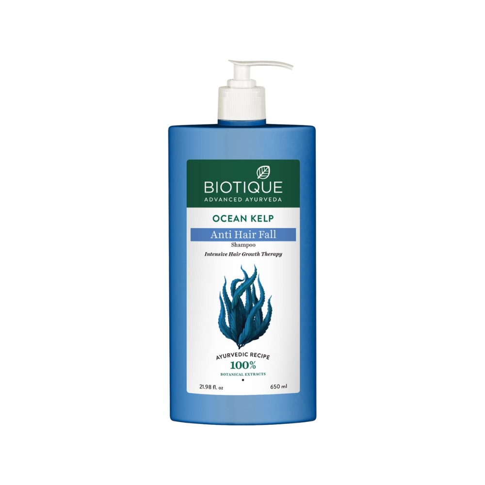 Biotique Ocean Kelp Anti Hairfall Shampoo | Intensive Hair Growth Therapy| Anti Hairfall Shampoo that Maintains Shine |100% Botanical Extracts | Suitable for All Hair Types |650ml