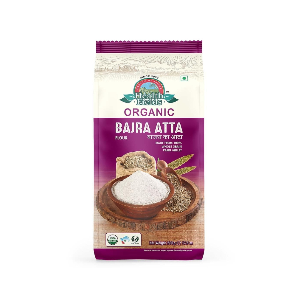 HEALTHFIELDS Organic Bajra Atta | 500 Gm