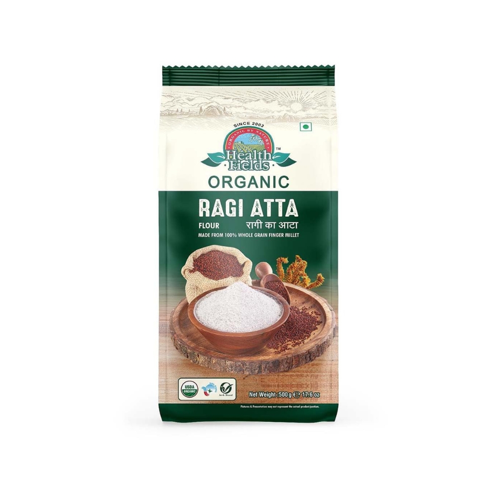 HEALTHFIELDS Organic Ragi Millet Flour(Atta)|1.5 Kg(3 Pack Of 500 Gm Each)