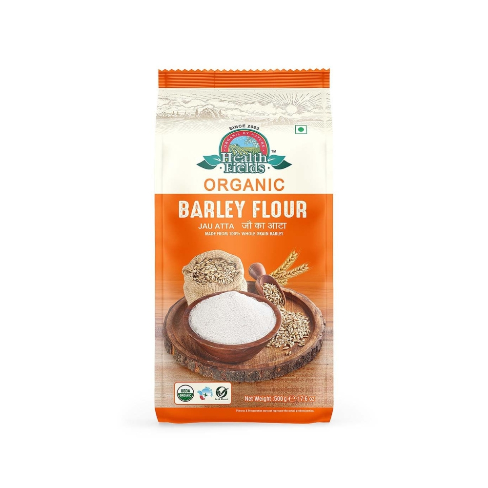 Health Fields Organic Barley Flour/Jau ka Aata | 1.5kg (3 Pack of 500 g each)