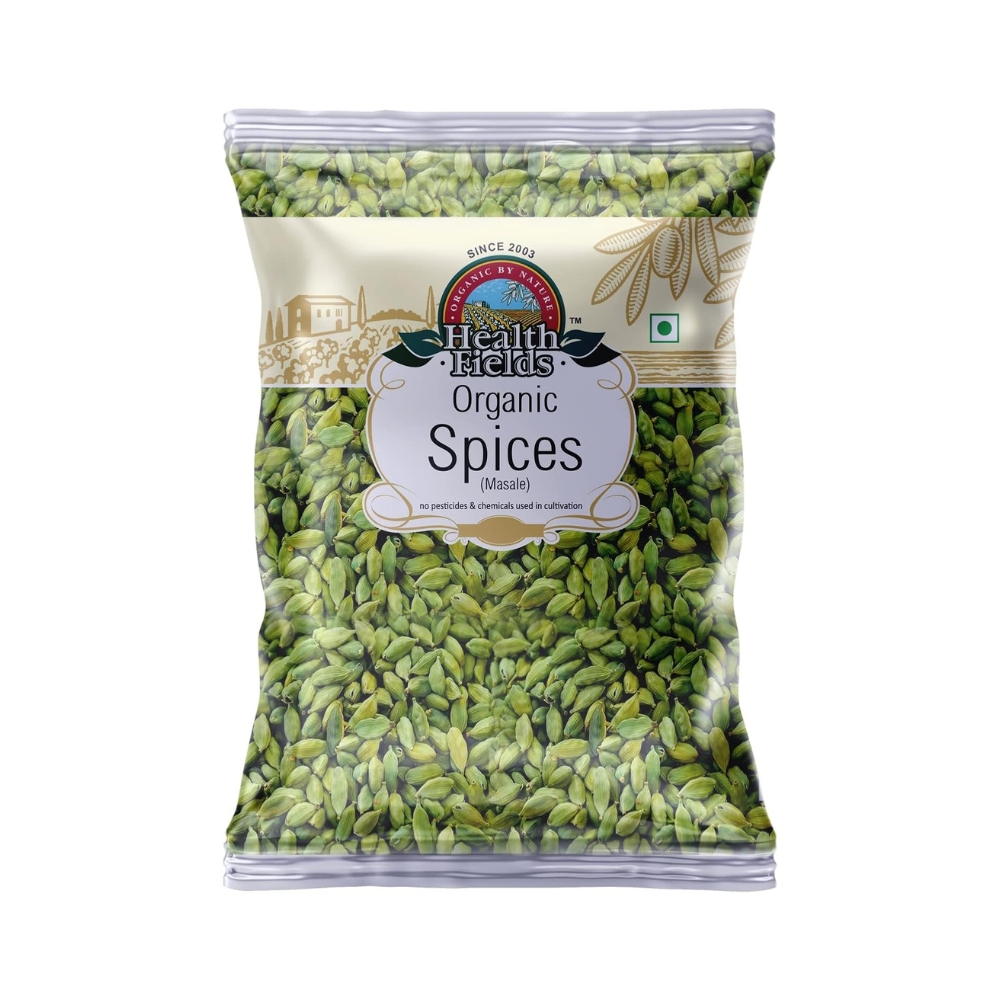 Health Fields Organic Green Cardamom/Hari Elaichi | 50 Gm