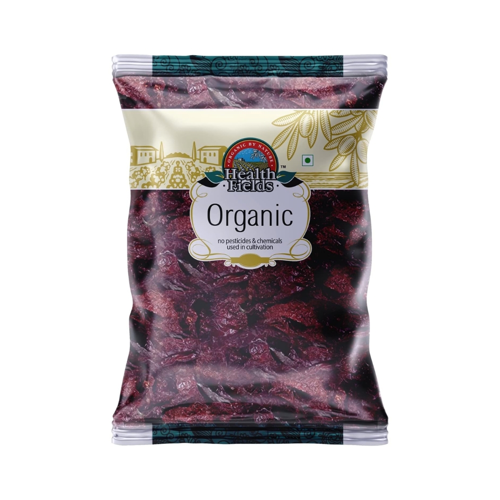 Health Fields Organic Red Chilli Whole / Lal Mirch Sabut (2 Pack of 100 Gm)