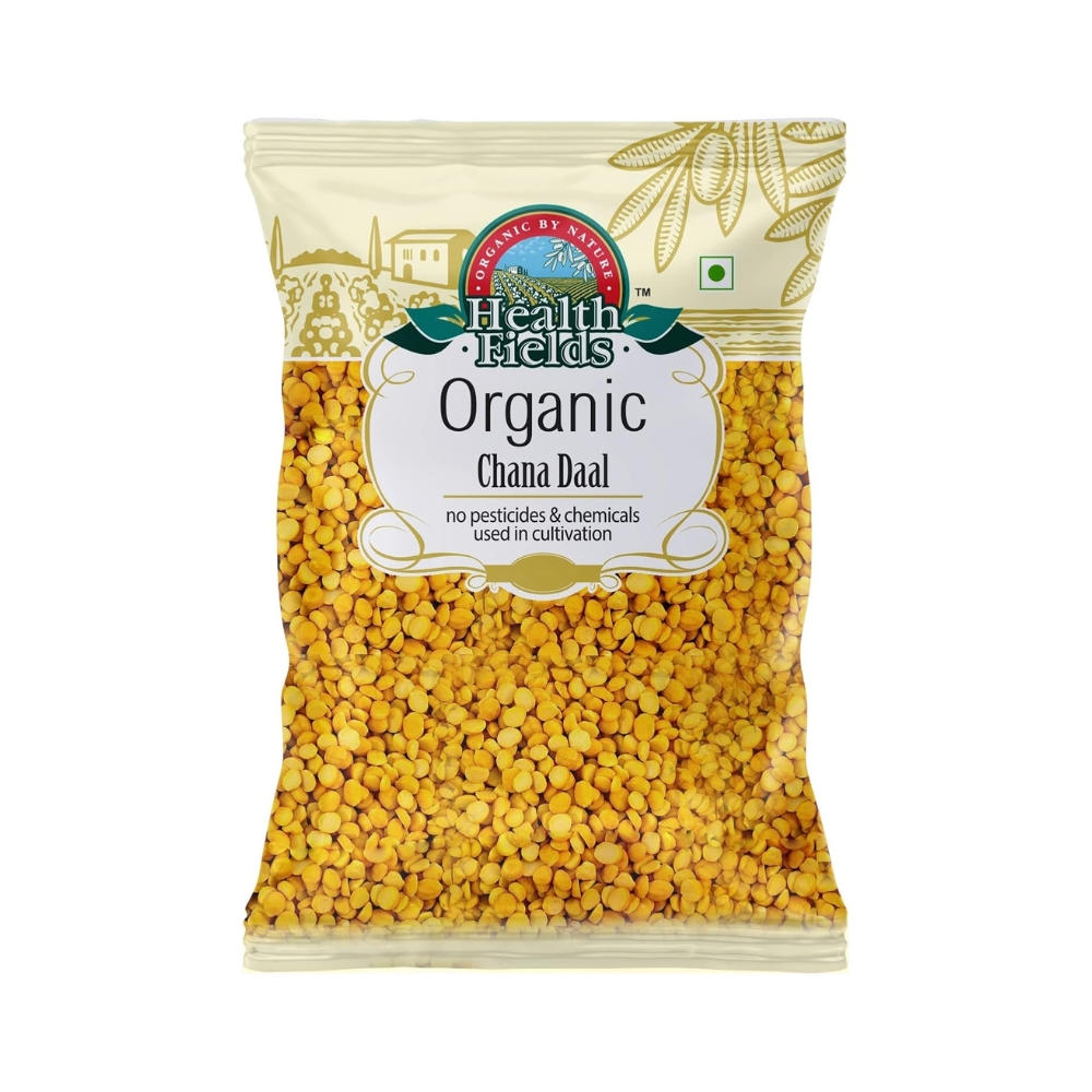 Health Fields Organic Chana Daal (Split Bengal Gram) | 2 Kg (2 Pack of 1 Kg)