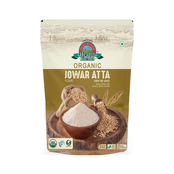 Health Fields Organic Sorghum Flour (Jowar Atta) No Added Salt, Sugar or Preservatives | (500 g X 3pcs) - Image 2