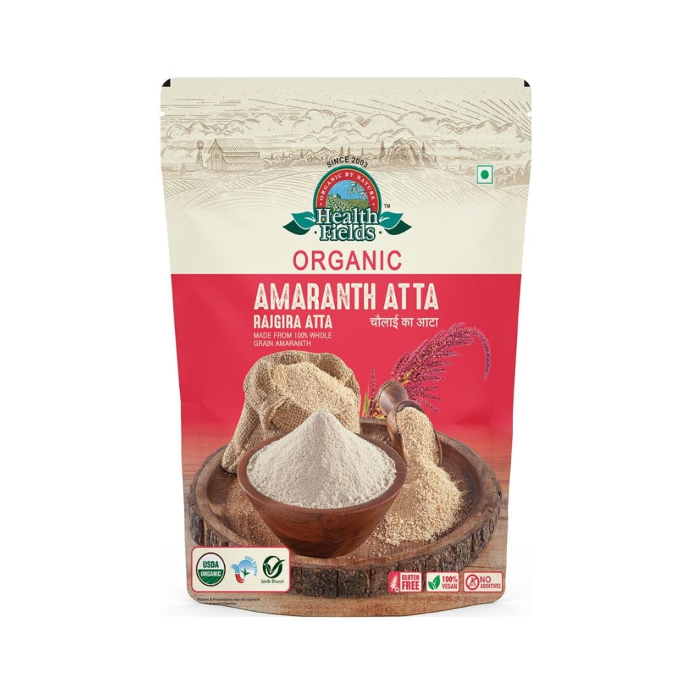 Healthfields Organic Amaranth, Chaulai & Rajgiri Flour (Atta), 500Gm X 3 Pcs, Gluten Free.