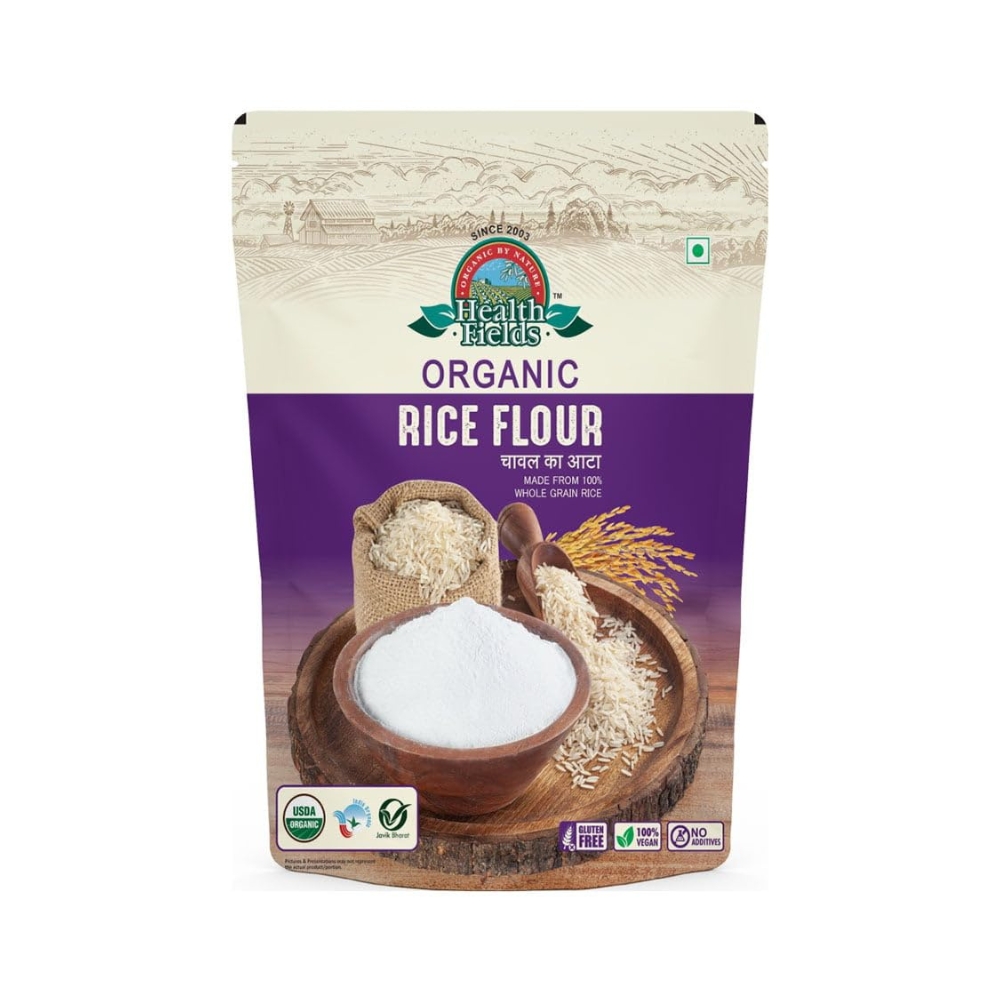 Healthfields Organic Rice Flour (Chawal Ka Atta) Pack Of 3 (500Gm X 3 Pack)