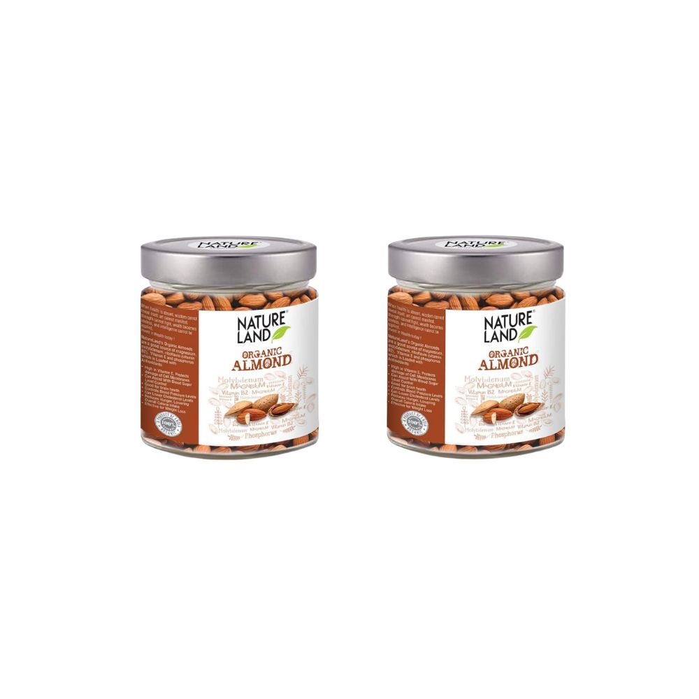 Natureland Organics Almonds 250 gm | (Pack of 2) | 500 GM