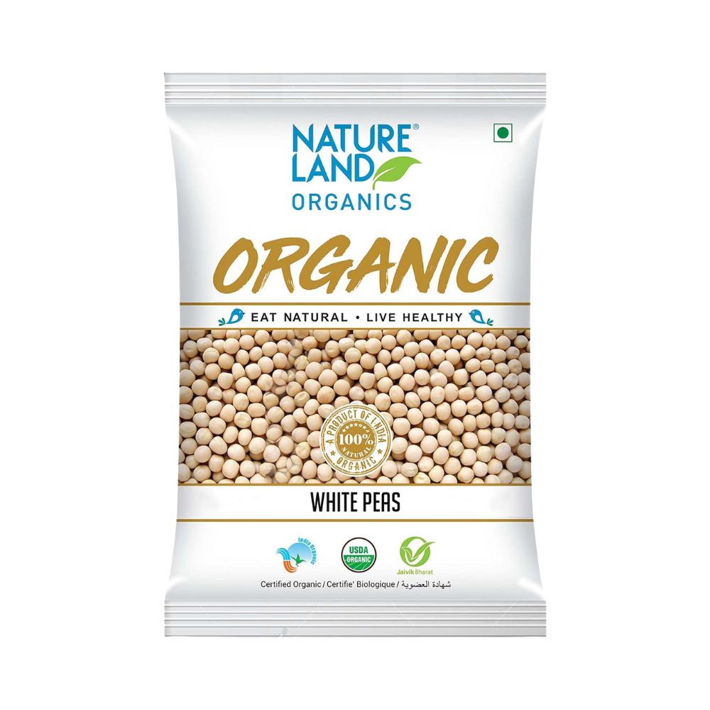 Natureland Organics White Peas | 500 GM