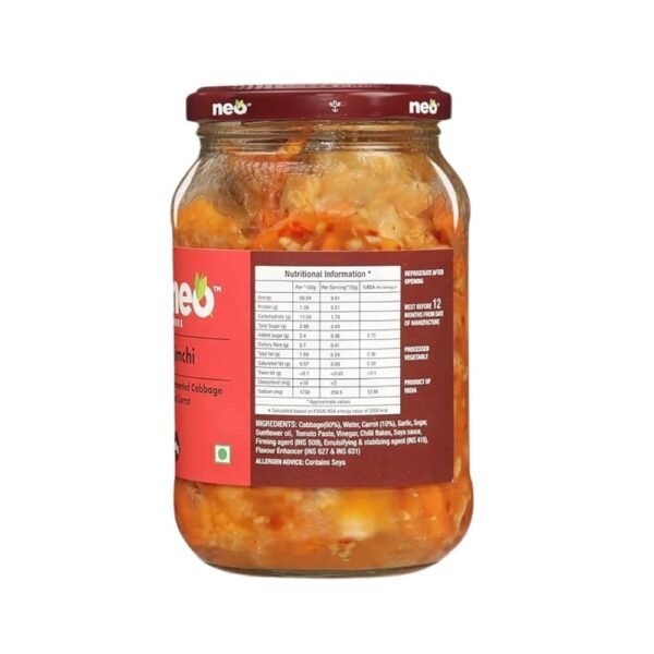 Neo Organic Kimchi I Fermented Indian Cabbage &  Carrot | 460 g - Image 2