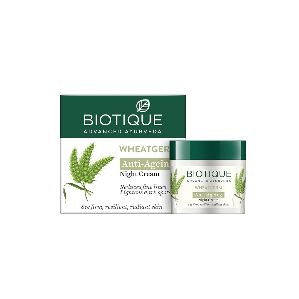 Biotique Organic  Wheat Germ Anti- Ageing Night Cream | 50 GM