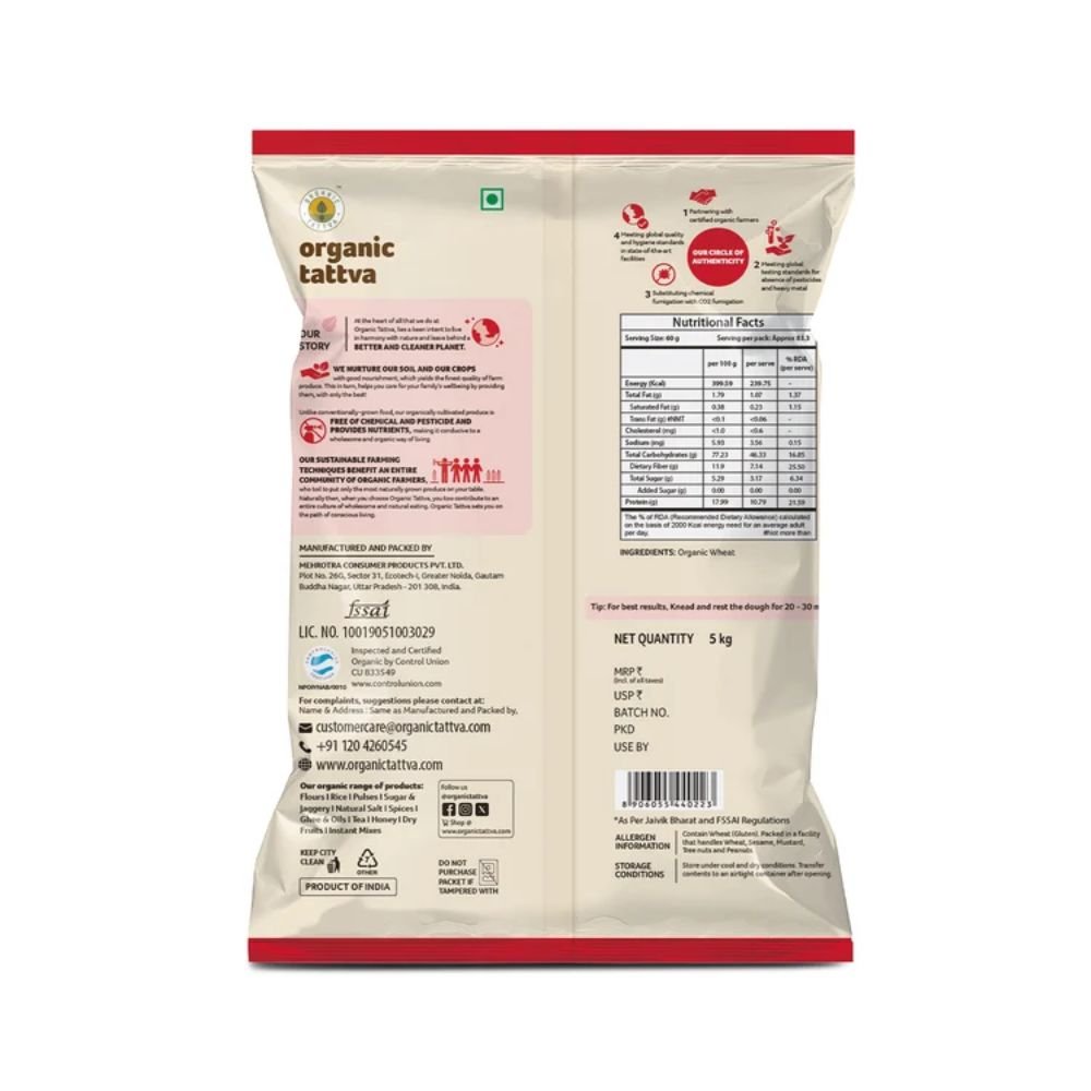 Organic Whole Wheat Flour Chakki Atta