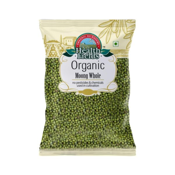 Health Fields Organic Moong Dal (Green Gram) Whole - 2 Kg (2 Pack of 1 Kg)