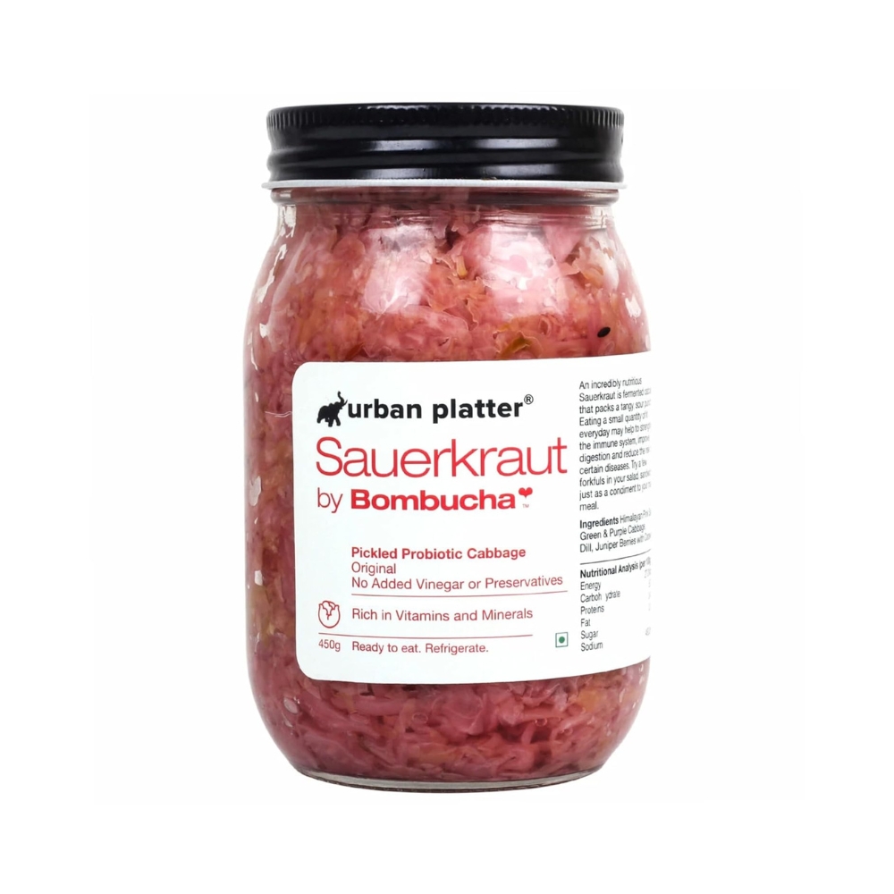 Urban Platter Sauerkraut Original Pickled Probiotic Cabbage | 450 g