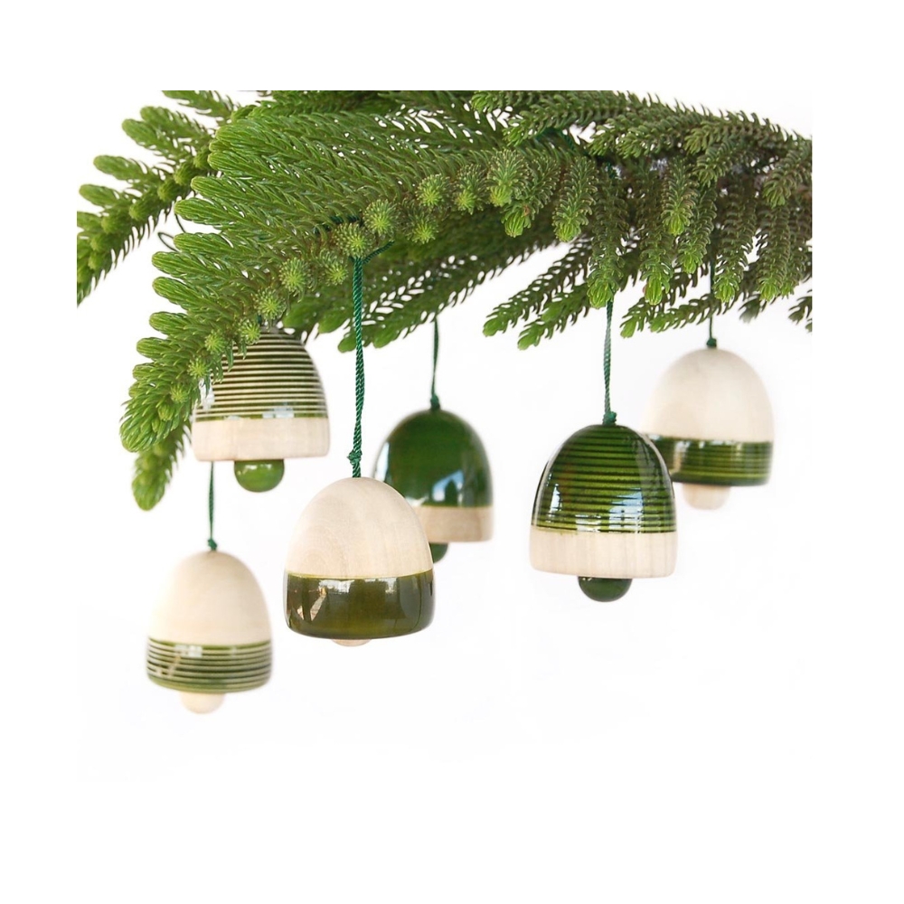 Maya Organic Wood Christmas Decor (Green) Pack Of 6 | 227 GM