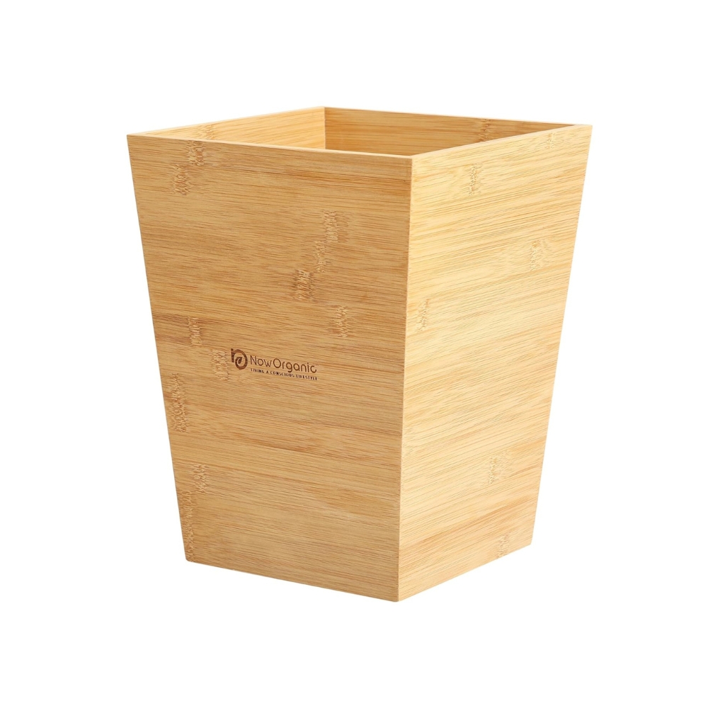 Now Organic Brand Natural Bamboo Dustbin/Trash, Garbage bin | 1 KG