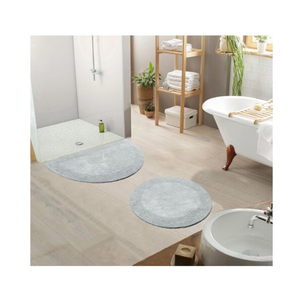 Saral Home Easy Living Organic Reversible Plush Bathmat 2PC Set