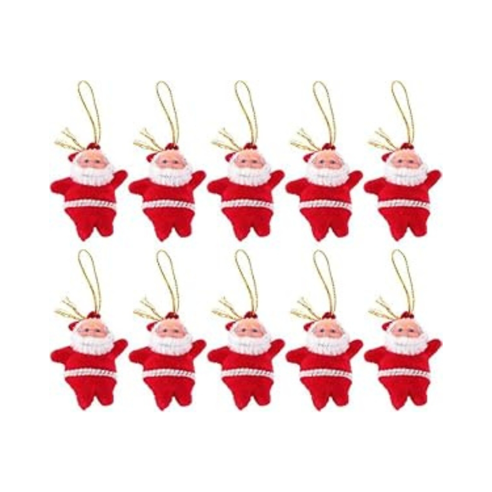 Fizzytech Cute Mini Santa Claus Pendant Christmas Tree Hanging Decorations Xmas Tree Ornaments and Childrens Gifts ,Red, Pack of 30 Piece