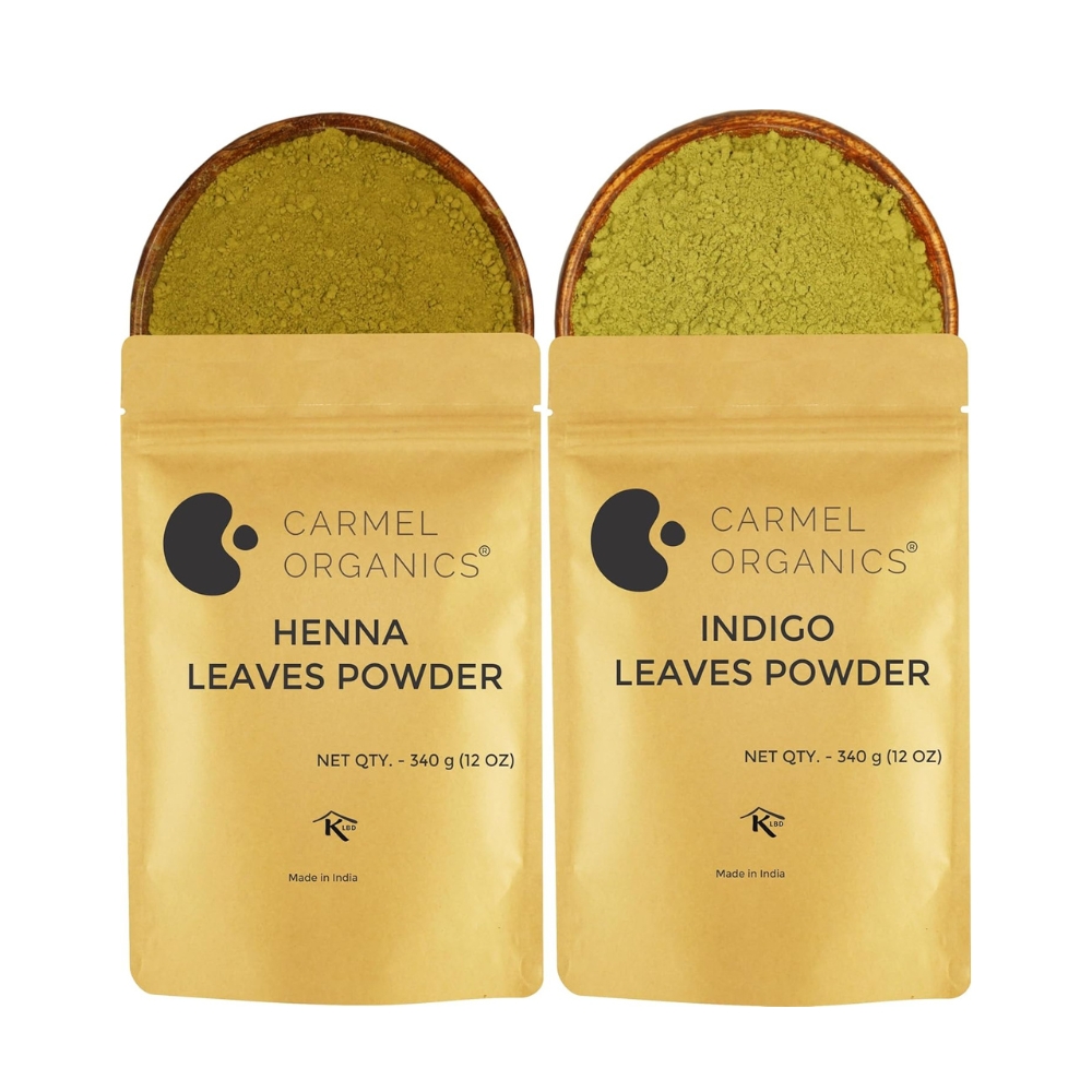 Carmel Organics Hair Color Henna & Indigo Leaves Powder | 340 g