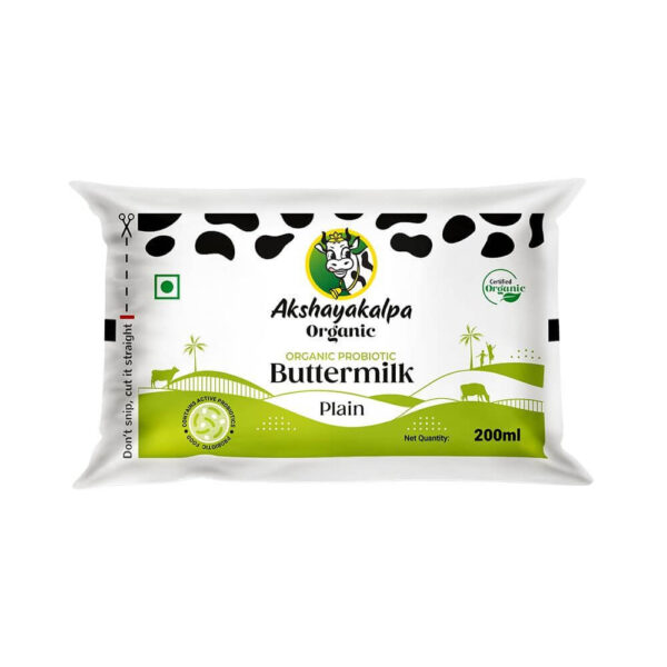 Akshayakalpa Organic Probiotic Buttermilk Plain_200 GM