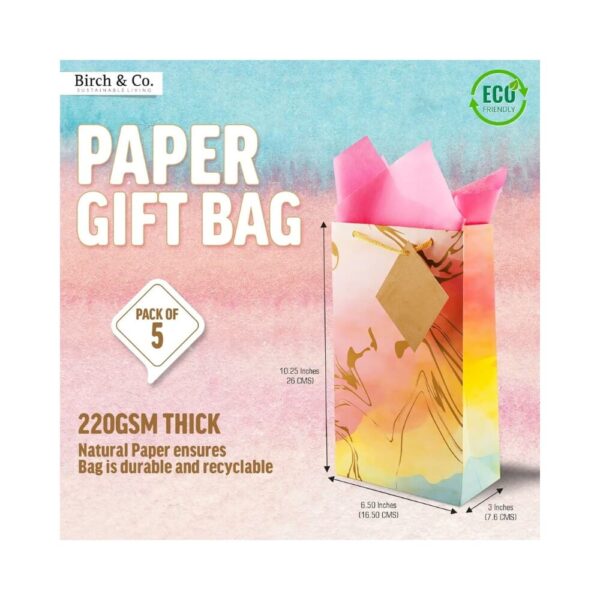 Birch & Co. Gift Paper Bags - Small Carry Bags For Gifting - Paper Bags |  220 g - Image 3