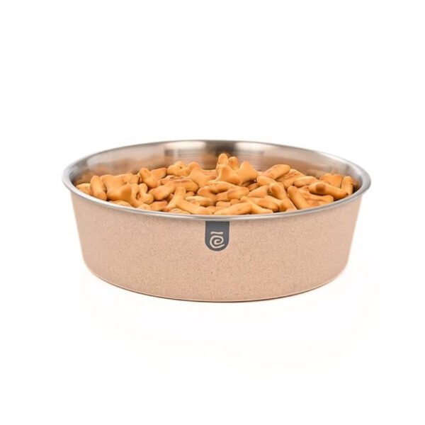 Eha Earth-Friendly Pet Bowls for Dogs | Steel Bowl for Dog | 2500 ml | Pet Bowl Made with Rice Husk | Dog Bowl Large Size| 1 Unit | Sand Castle