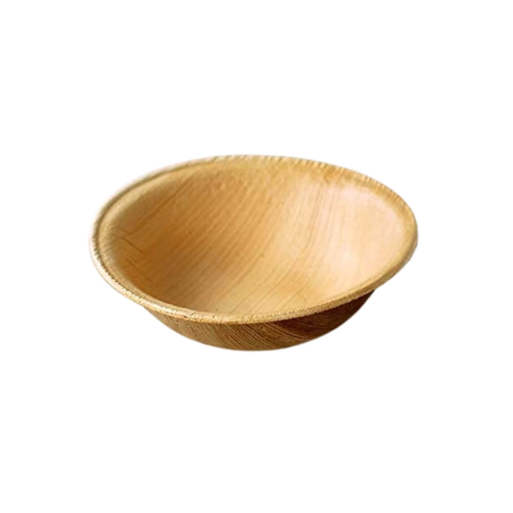 Greenway Organics Go l Areca Leaf Round Shape Bowl | 4 Inch | Natural Disposable Party Plates l Pack of (25) | 454 g