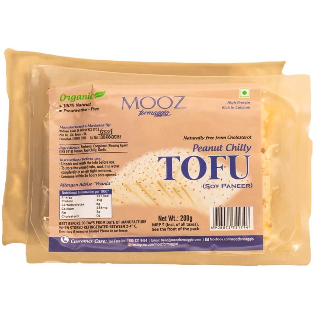 Mooz Formaggio Organic Peanut Chilly Tofu Soy Paneer | 200 g