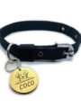 Pawpro Handmade Personalized Black Dog Collar Belt with Customizable Dog Name Tag 40cm - 65cm Soft Comfy Pet Collar for Small Medium Large Dogs (Size; L) Nylon | 50 g