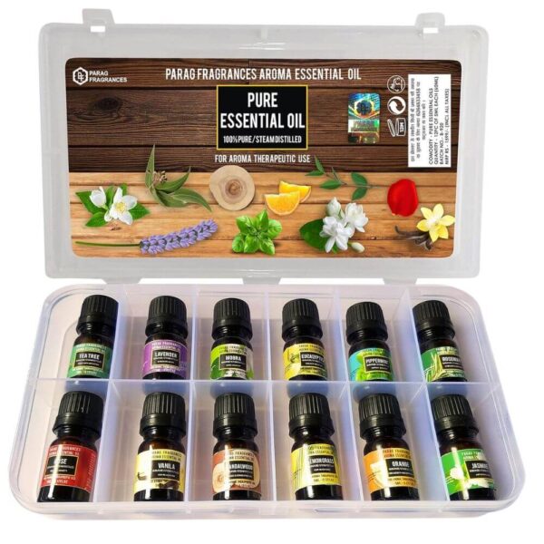 Parag Fragrances Pure, Natural & Organic Essential Oils Set (Pure 12 in 1)