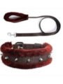 Pups Comfort Dog Neck Collar Belt | Printed Solid Polyester Spike Collar for Adult | Adjustable and Comfortable Dog Collar Belt (Brown -X-Large)