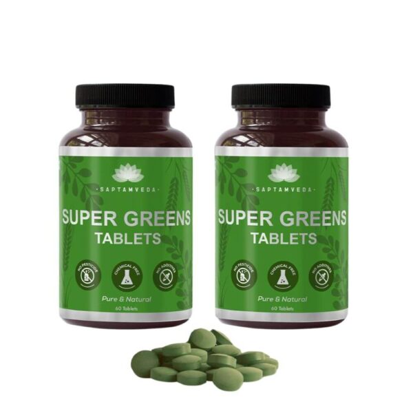 SAPTAMVEDA Premium Supergreen 240 Tablets _ Pack of 2 _ 240 GM