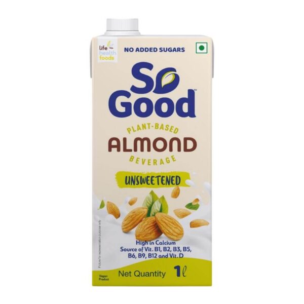 So Good Plant Based Almond Beverage Unsweetened_1 LTR