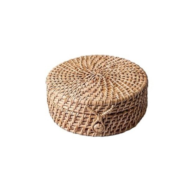 The Assam Admiration Cane Wicker Jute Holder Organiser Round Jewellery Box | 454 g - Image 2
