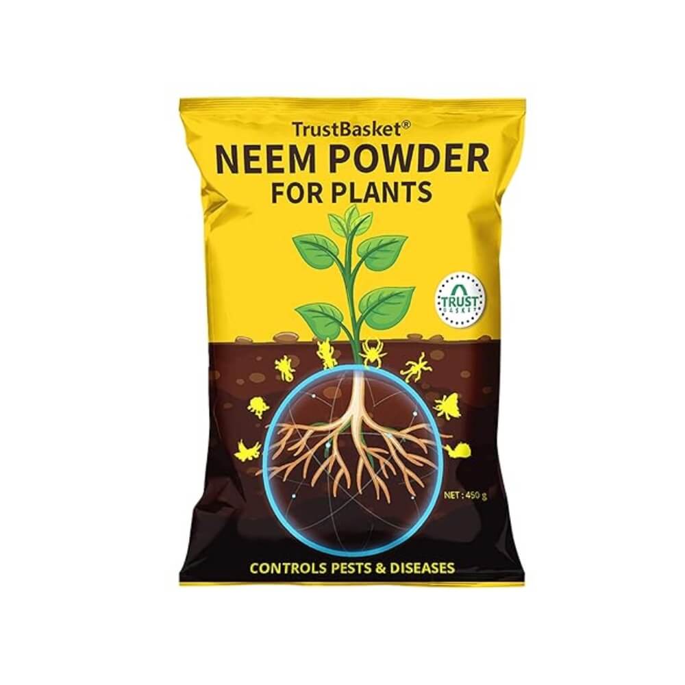 TrustBasket Neem Cake Powder Organic Fertilizer and Pest Repellent for Plants | 450 g