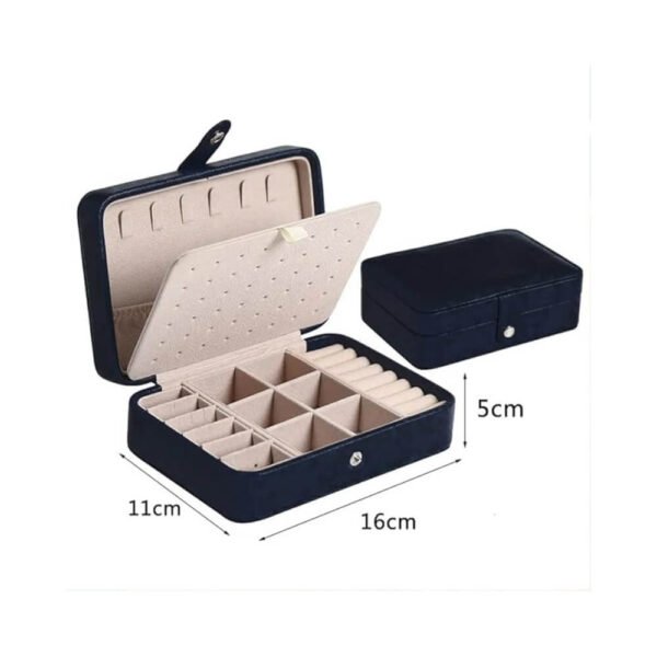 YouBella Jewellery Organiser Jewellery Box PU Leather Portable Storage Box Case with Dividers Container for Rings, Earrings, Necklace Home Organizer (Black)| 100 g - Image 2