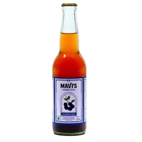 Mavi's Organic Blueberry & Rose Kombucha