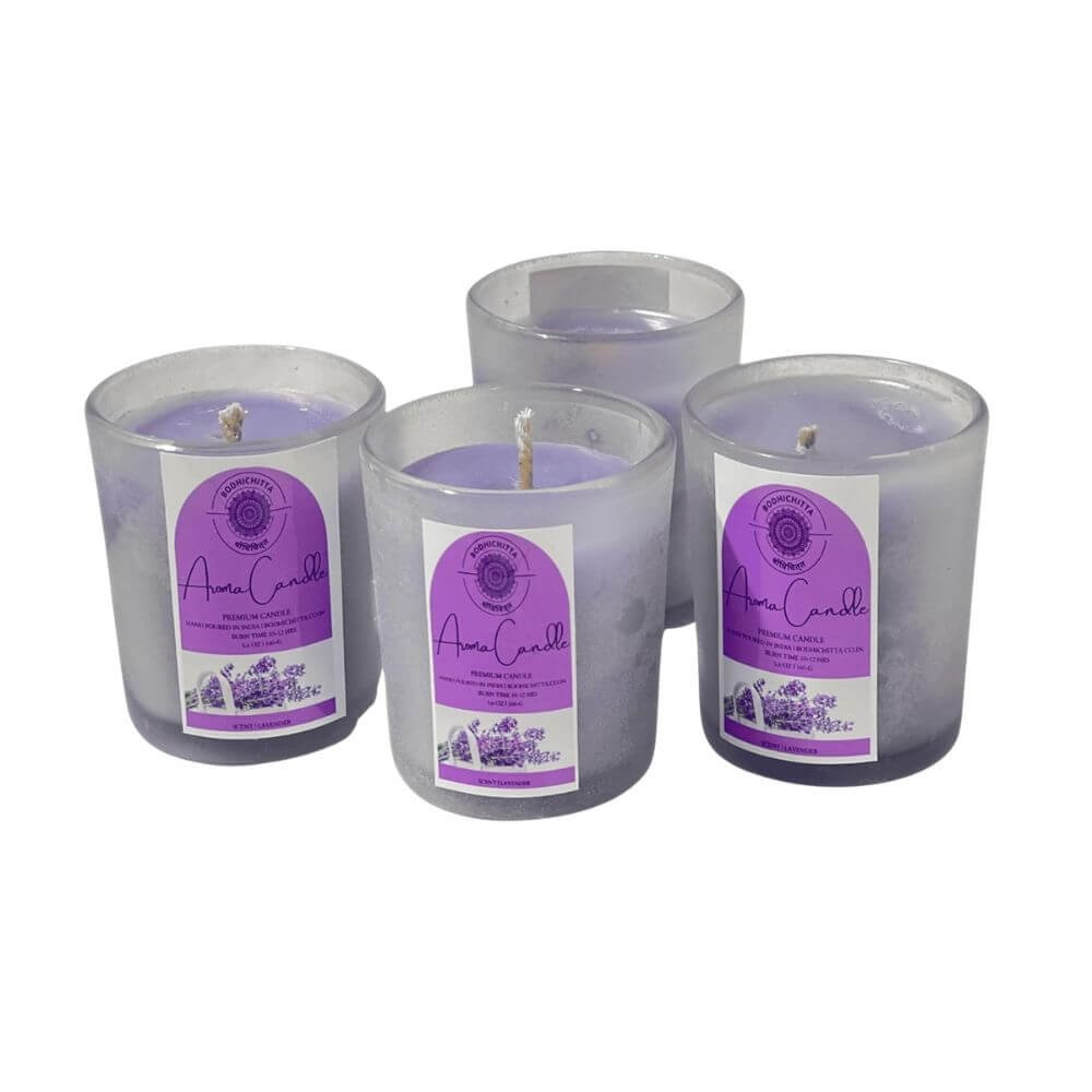 Organic Wax Candles Lavender Scented Candles | Pack of 4